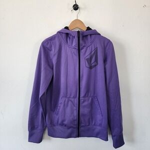 Vintage Y2K Volcom Stone Purple Zip Up Hoodie Medium